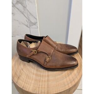 Salvatore Ferragamo Tramezza Limited Edition Brown Leather Monk Strap Shoes